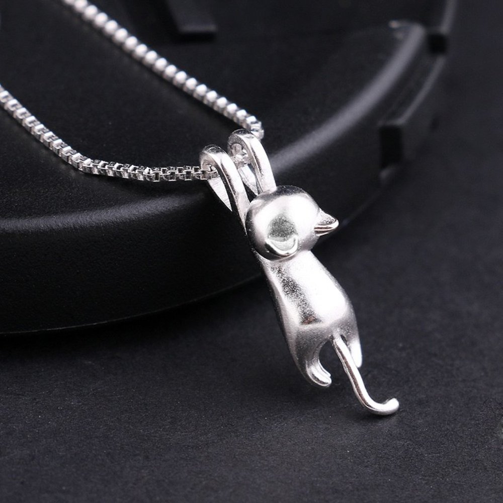 925 Sterling Silver Cat Necklace (come with free gift box)